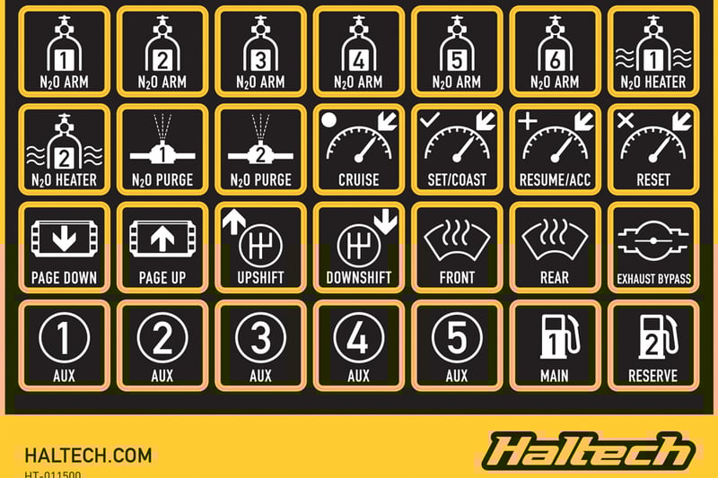 Haltech Keypad Label Set