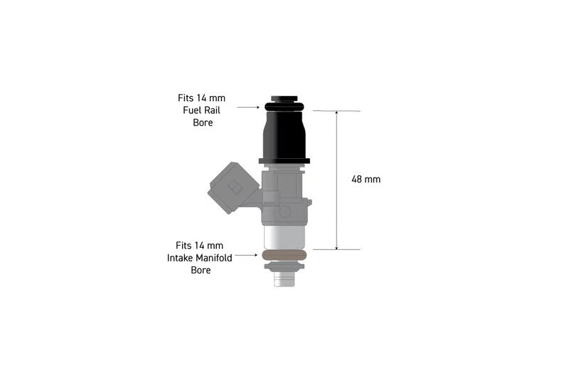 Haltech Fuel Injector Adapter - 14mm 1/2 to 3/4 Length