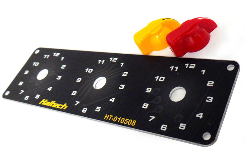 Haltech Triple Switch Panel Only - Includes Yellow & Red Knobs