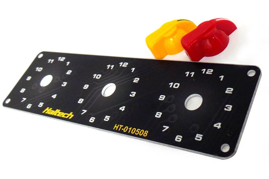 Haltech Triple Switch Panel Kit - Includes Yellow & Red Knobs