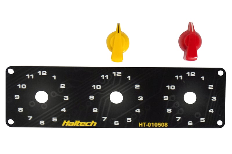 Haltech Triple Switch Panel Kit - Includes Yellow & Red Knobs