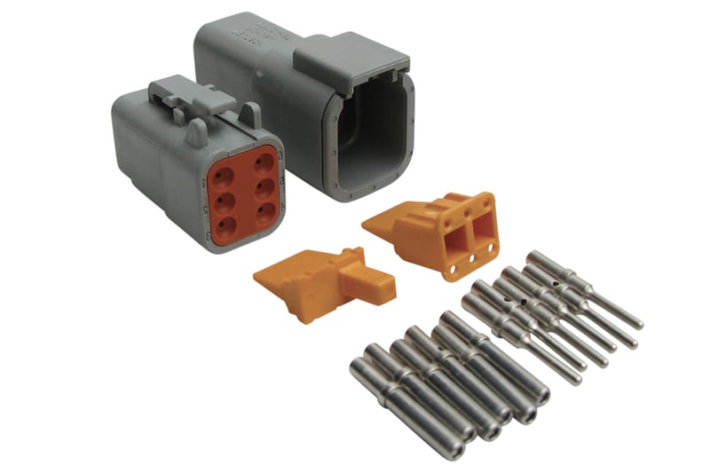 Haltech Plug And Pins Only - Matching Set Deutsch DTM-6 Connectors (7.5 Amp)