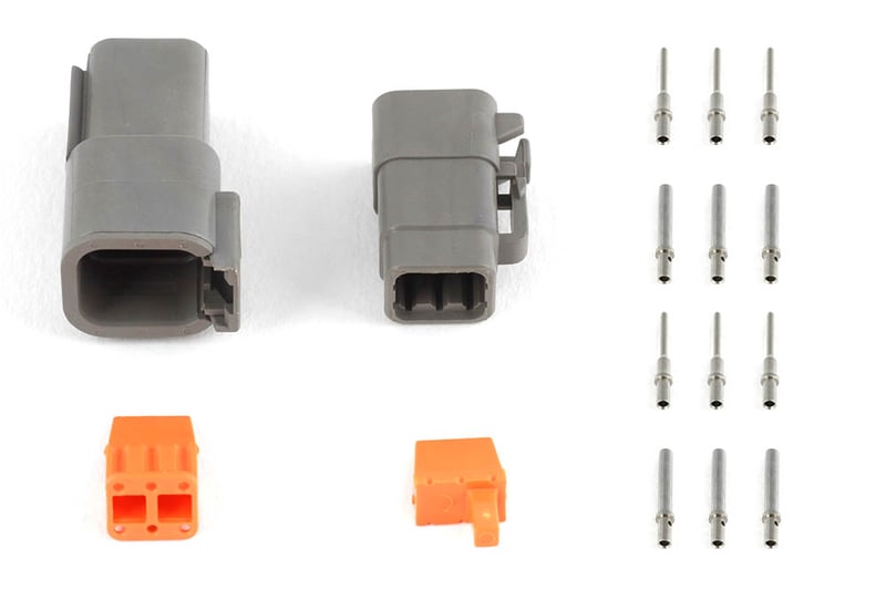 Haltech Plug And Pins Only - Matching Set Deutsch DTM-6 Connectors (7.5 Amp)