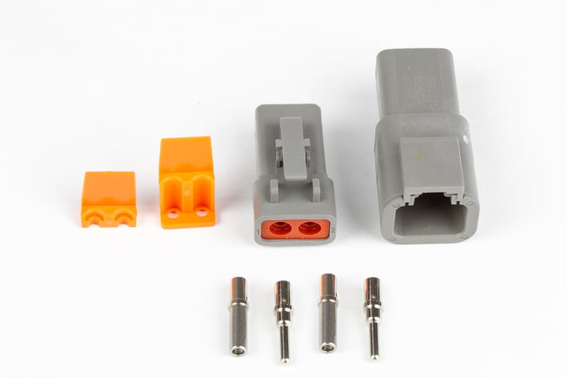 Haltech Plug And Pins Only - Matching Set Of Deutsch DTP-2 Connectors (25 Amp)