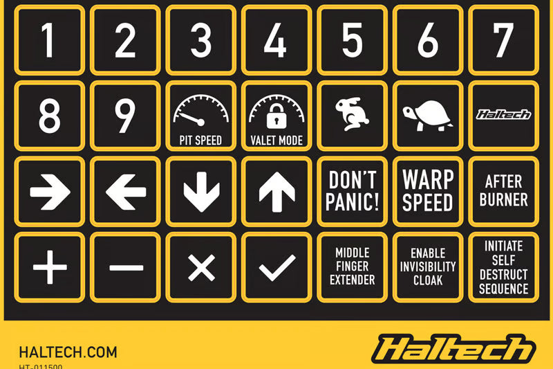 Haltech Keypad Label Set