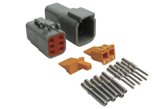 Haltech Plug and Pins Only - Matching Set Deutsch DTM-6 Connectors (7.5 Amp)