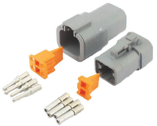 Haltech Plug and Pins Only - Matching Set of Deutsch DTP-4 Connectors (25 Amp)