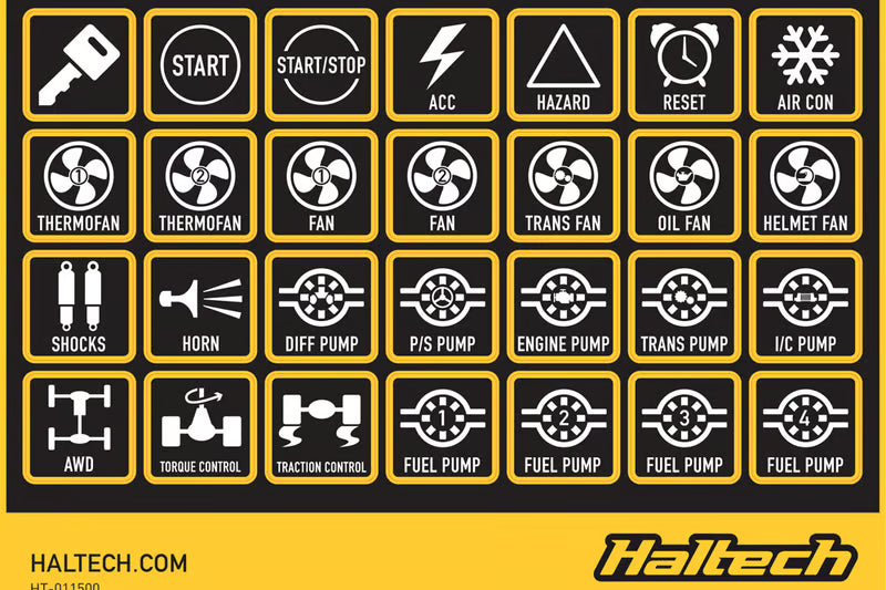 Haltech Keypad Label Set