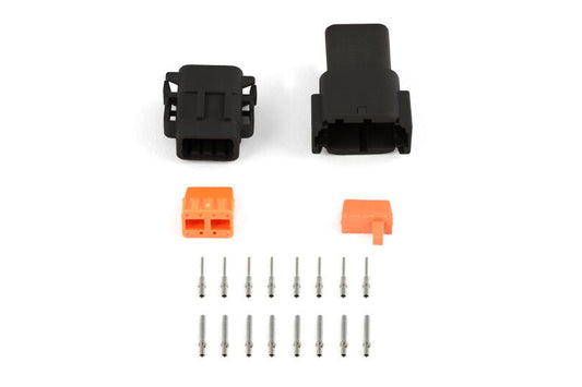 Haltech Plug and Pins Only - Matching Set of Deutsch DTM-8 Connectors (Black Keyway B -7.5 Amp)