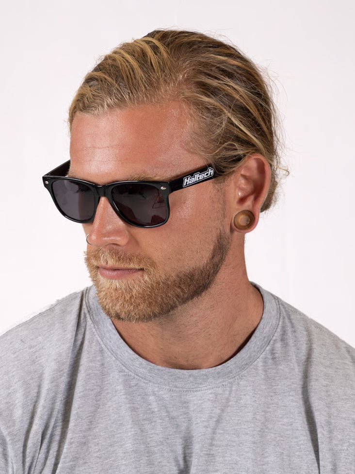 Haltech Novelty Sunnies - Black w/White Logo
