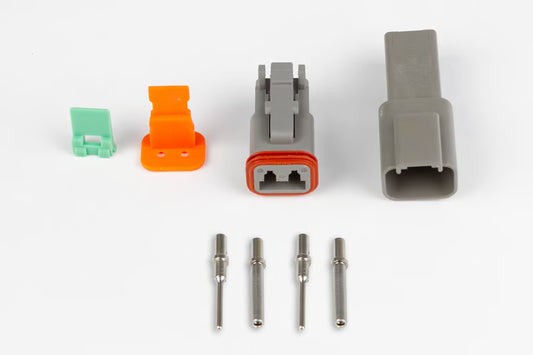 Haltech Plug and Pins Only - Matching Set of Deutsch DT-2 Connectors  (DT06-2S + DT04-2P) - ( 13 Amp)