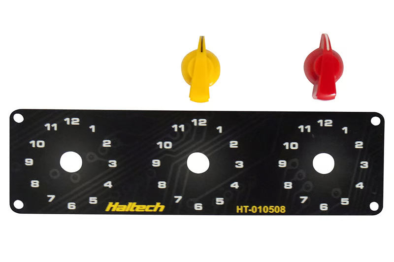 Haltech Triple Switch Panel Only - includes Yellow & Red knobs