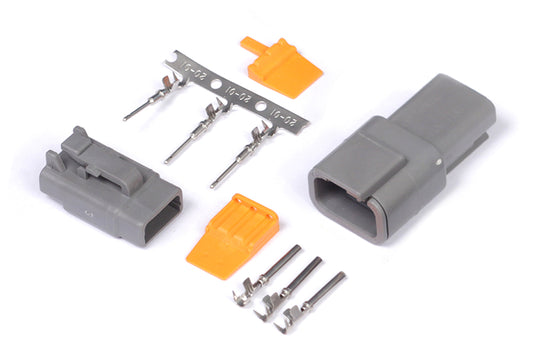 Haltech Plug and Pins Only - Matching Set Deutsch DTM-3 Connectors (7.5 Amp)