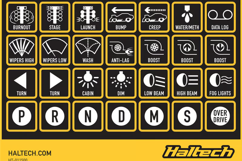Haltech Keypad Label Set